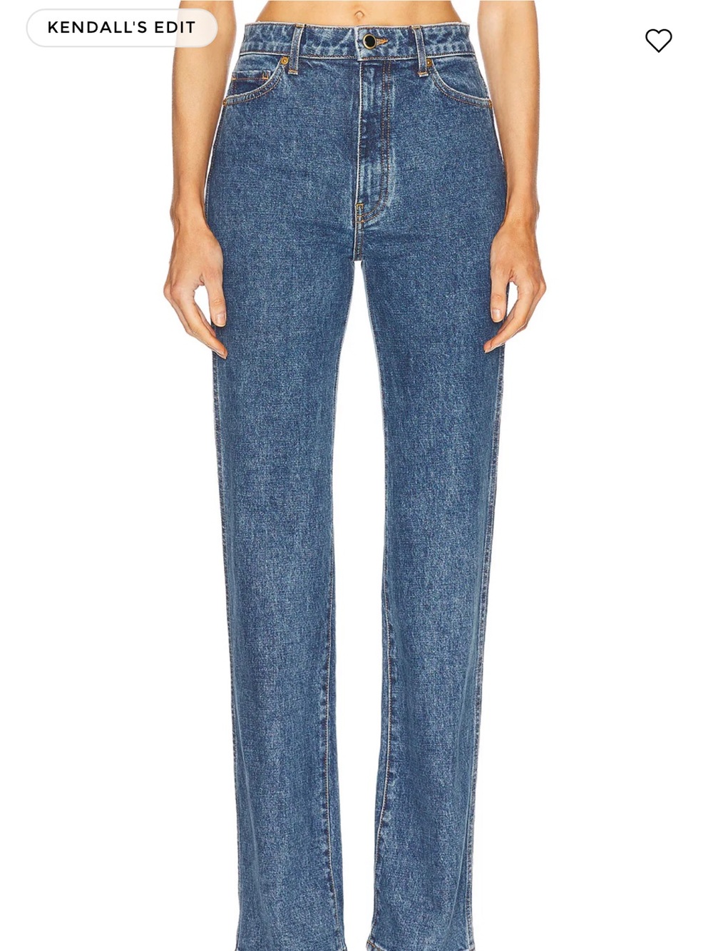 KHAITE Blue High-Rise Straight Leg Jeans color BOONE